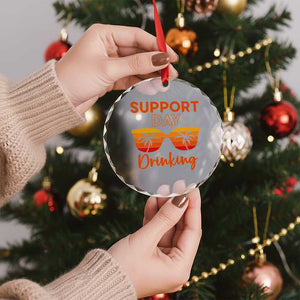 Funny Drinking Crystal Glass Ornament Support Day Drinking Summer Beach Vacation TS10 Print Your Wear
