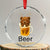 Funny Drinking Lover Crystal Glass Ornament Bear In Beer Glass TS12 Transparent Glass 3'' Circle Print Your Wear