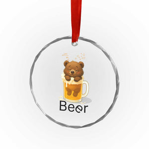 Funny Drinking Lover Crystal Glass Ornament Bear In Beer Glass TS12 Print Your Wear