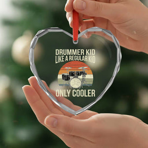 Funny Drummer Kid Heart Crystal Glass Ornament Like A Regular Kid But Cooler Boys Girls Kids TS10 Print Your Wear