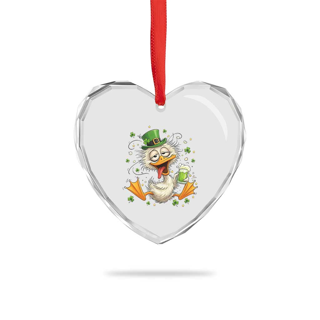 Funny Drunk Irish Duck Heart Crystal Glass Ornament St Patricks Day Gift TS12 Print Your Wear