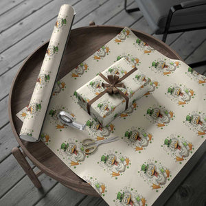 Funny Drunk Irish Duck Wrapping Paper Roll St Patricks Day Gift TS12 Beige Print Your Wear