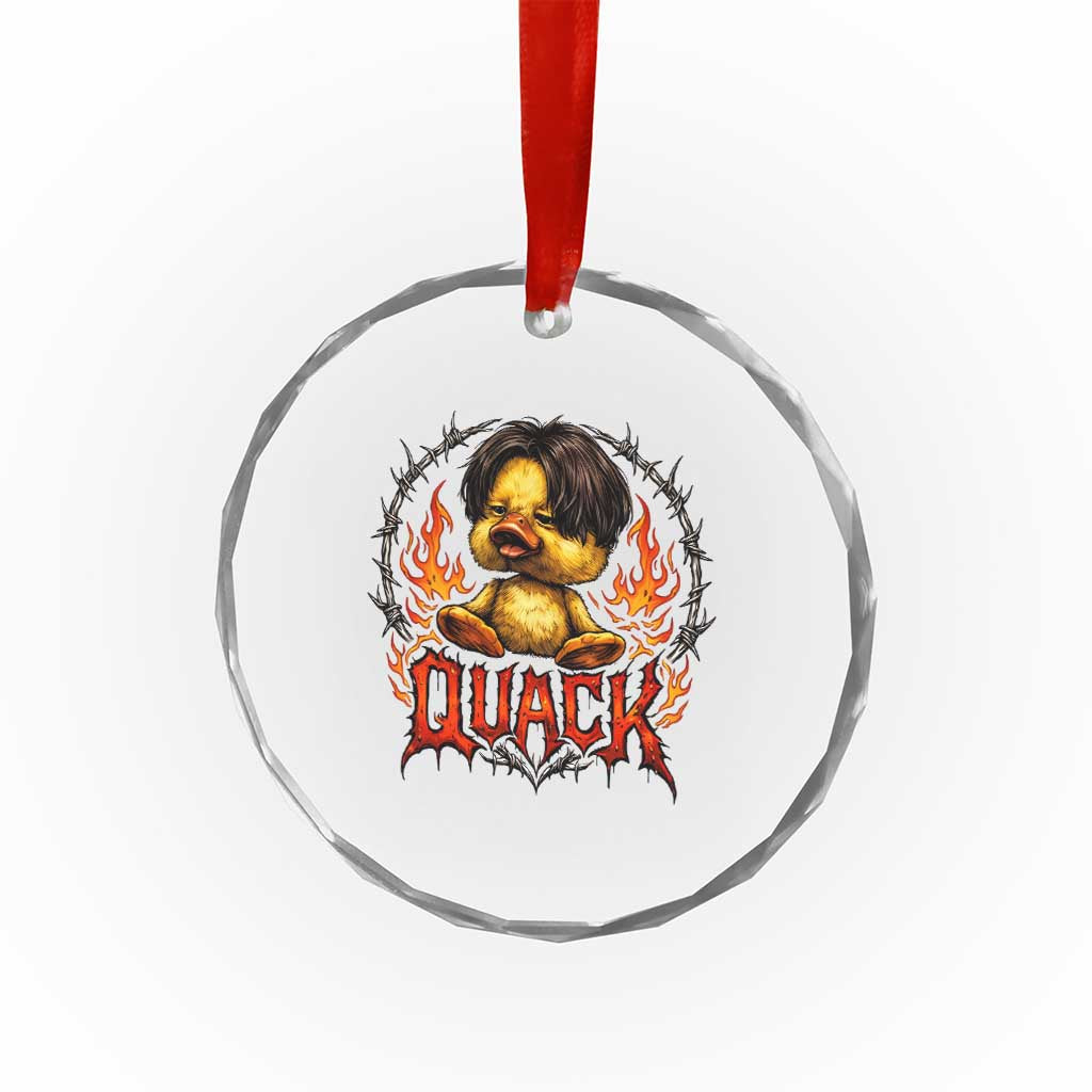Funny Duck Metal Concert Crystal Glass Ornament Rock Band Quack Meme TS14 Print Your Wear