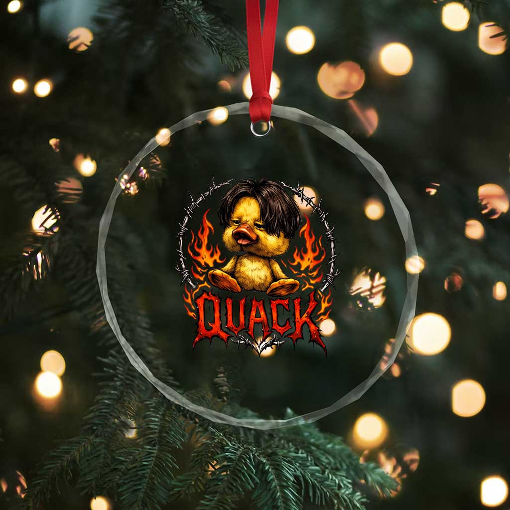Funny Duck Metal Concert Crystal Glass Ornament Rock Band Quack Meme TS14 Print Your Wear