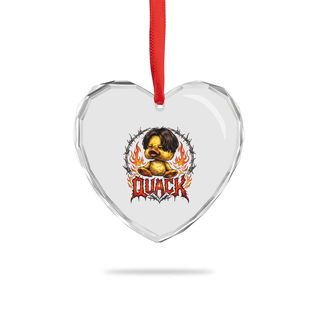 Funny Duck Metal Concert Heart Crystal Glass Ornament Rock Band Quack Meme TS14 Print Your Wear
