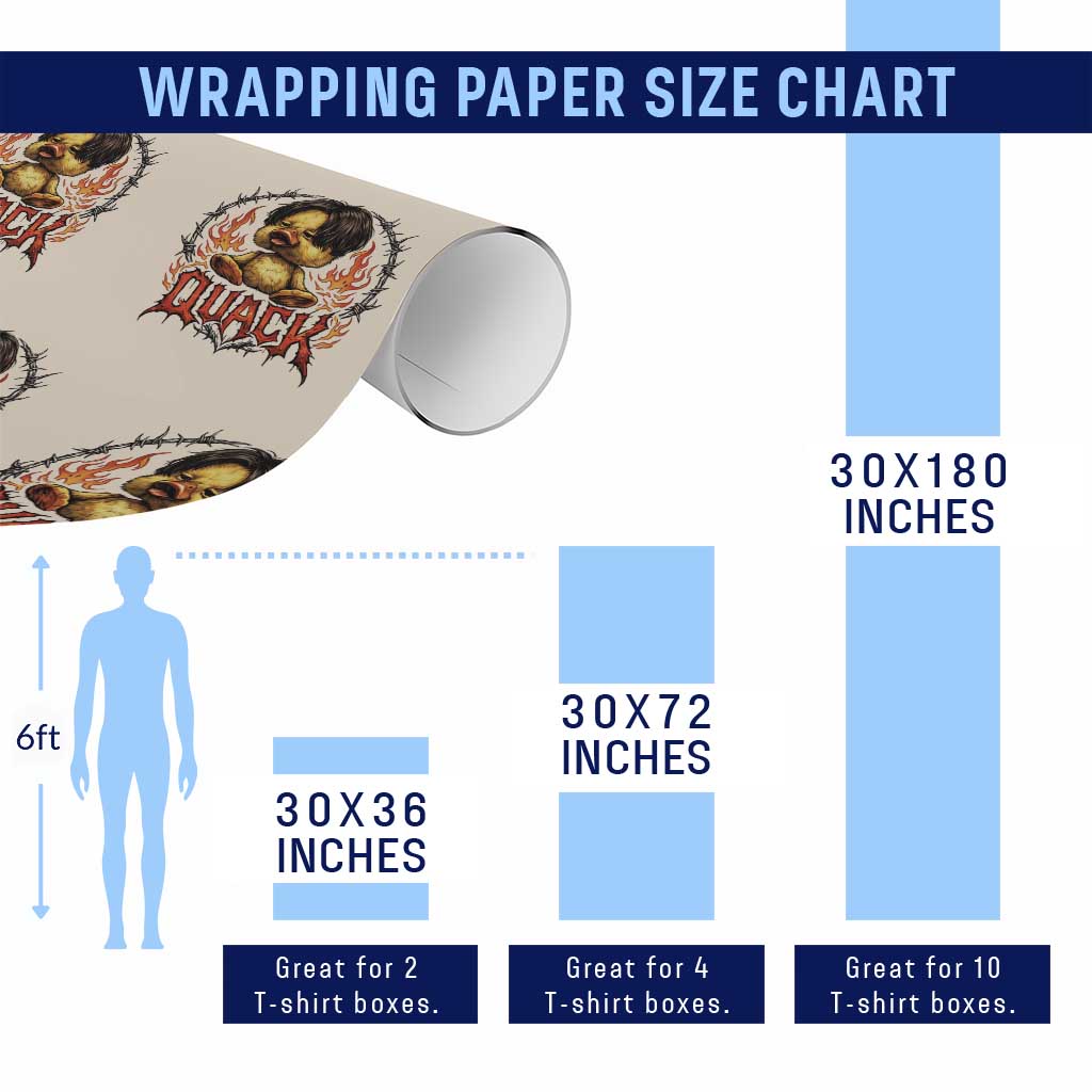 Funny Duck Metal Concert Wrapping Paper Roll Rock Band Quack Meme TS14 Print Your Wear