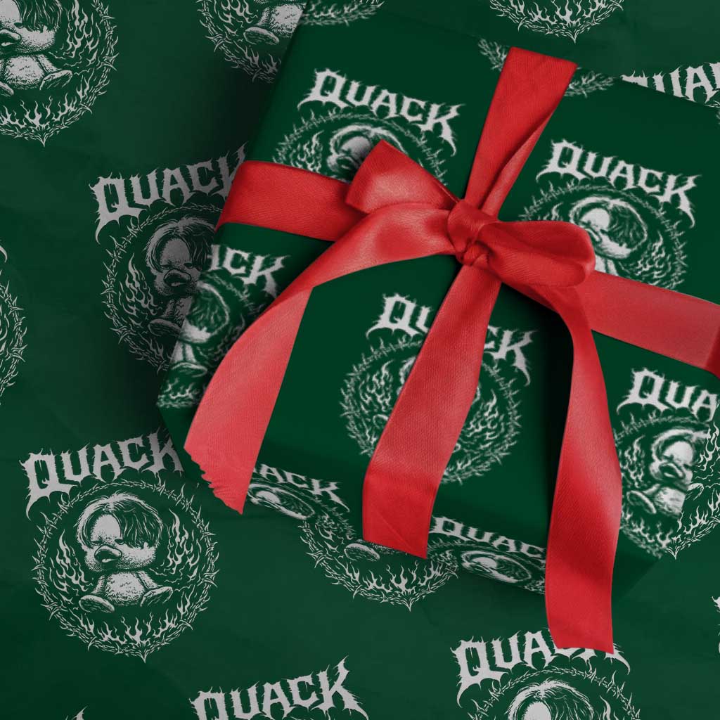 Funny Duck Metal Concert Wrapping Paper Roll Rock Music Quack Meme TS14 Green Print Your Wear
