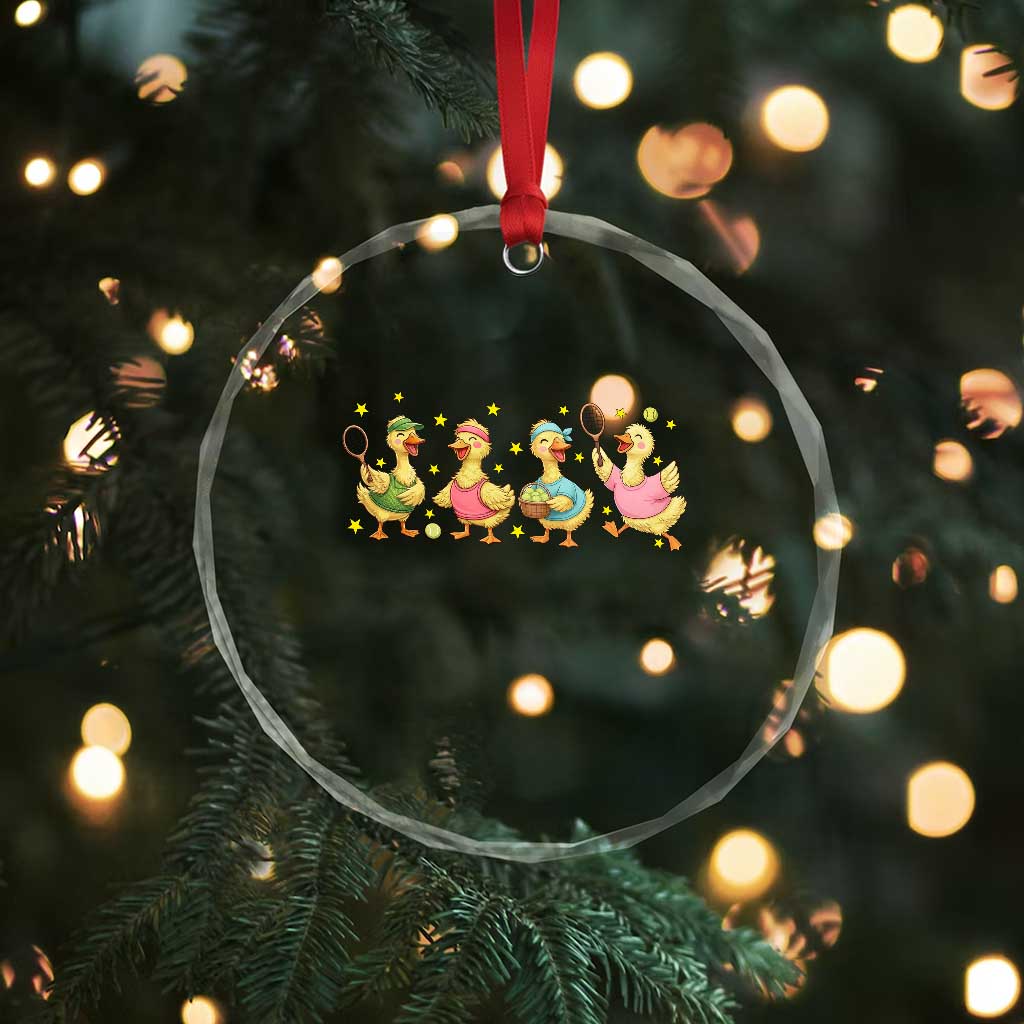 Funny Duck Playing Tennis Crystal Glass Ornament Farm Animal Lover TS12 Print Your Wear