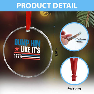 Funny Dump Him Like It's 1776 Crystal Glass Ornament Star And Stripes TS11 Print Your Wear