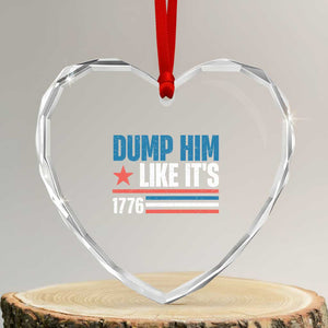 Funny Dump Him Like It's 1776 Heart Crystal Glass Ornament Star And Stripes TS11 Transparent Glass 3'' Heart Print Your Wear