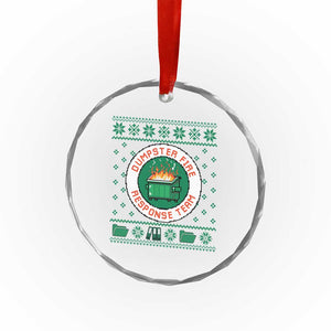 Funny Dumpster Fire Response Team Crystal Glass Ornament Office Party Holiday Chaos Humor TS02 Print Your Wear