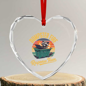 Funny Dumpster Fire Response Team Heart Crystal Glass Ornament Work Humor TS11 Transparent Glass 3'' Heart Print Your Wear