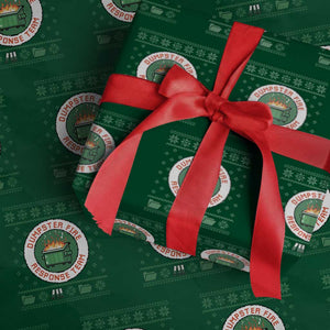 Funny Dumpster Fire Response Team Wrapping Paper Roll Office Party Holiday Chaos Humor TS02 Green Print Your Wear