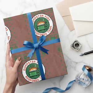 Funny Dumpster Fire Response Team Wrapping Paper Roll Office Party Holiday Chaos Humor TS02 Mocha Print Your Wear