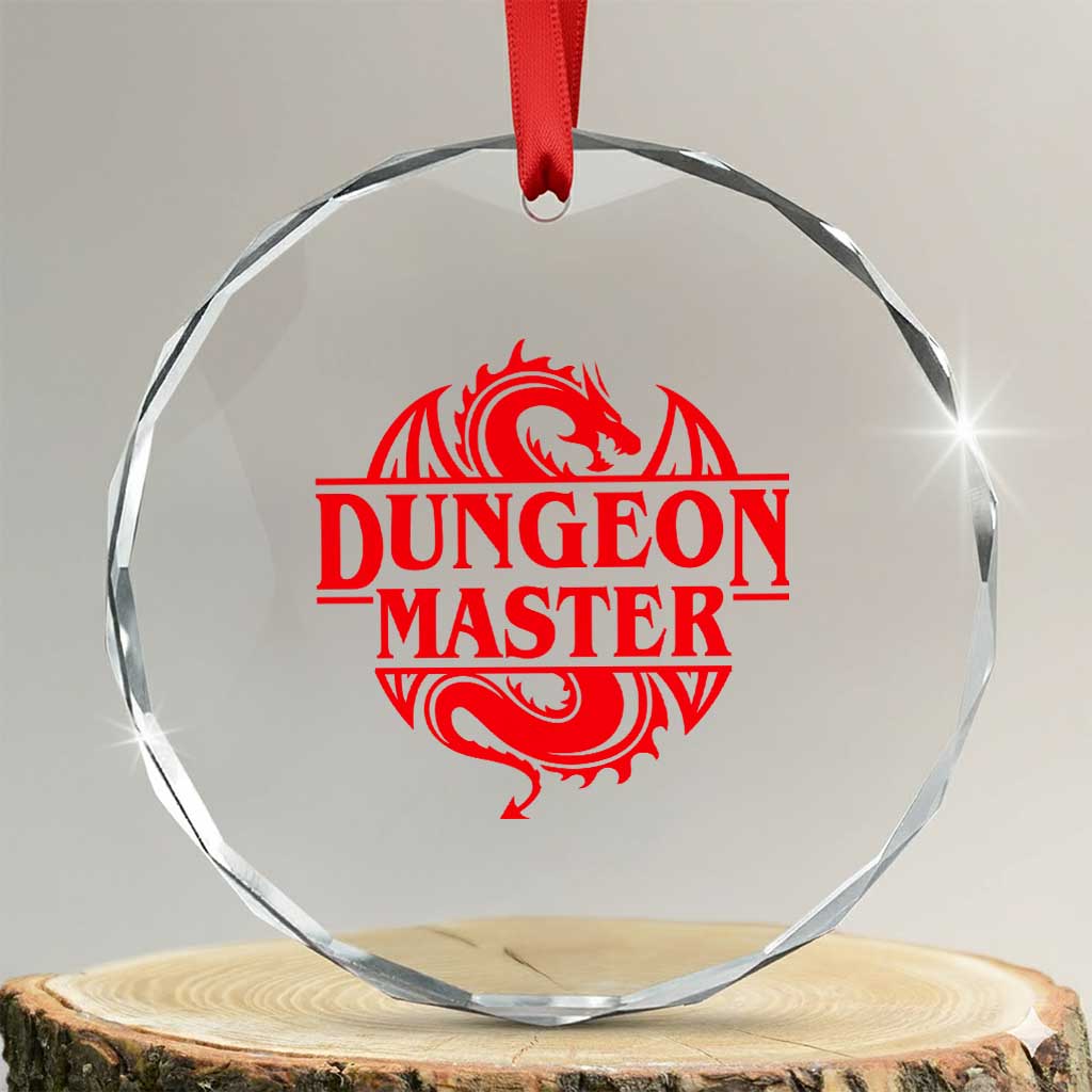 Funny Dungeon Master Crystal Glass Ornament RPG Gamer D20 Tabletop Red Dragon TS11 Transparent Glass 3'' Circle Print Your Wear