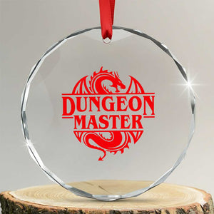 Funny Dungeon Master Crystal Glass Ornament RPG Gamer D20 Tabletop Red Dragon TS11 Transparent Glass 3'' Circle Print Your Wear