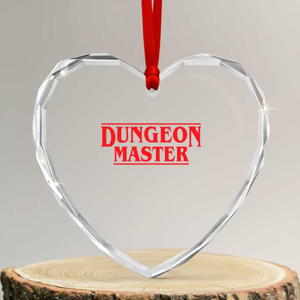 Funny Dungeon Master Heart Crystal Glass Ornament RPG Gamer D20 Tabletop Gaming TS11 Transparent Glass 3'' Heart Print Your Wear