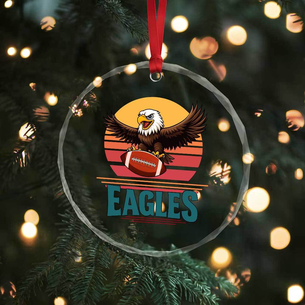 Funny Eagle Football Fan Crystal Glass Ornament Retro Vintage Style TS12 Print Your Wear