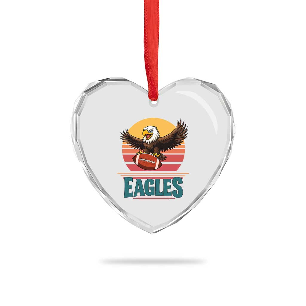 Funny Eagle Football Fan Heart Crystal Glass Ornament Retro Vintage Style TS12 Print Your Wear