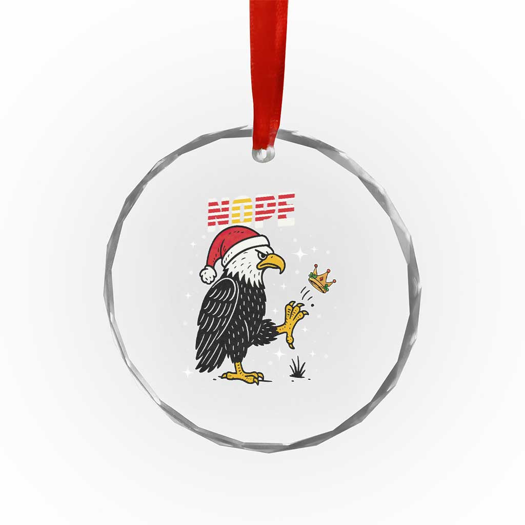 Funny Eagle No Kings In America Christmas 2025 Crystal Glass Ornament TS12 Print Your Wear
