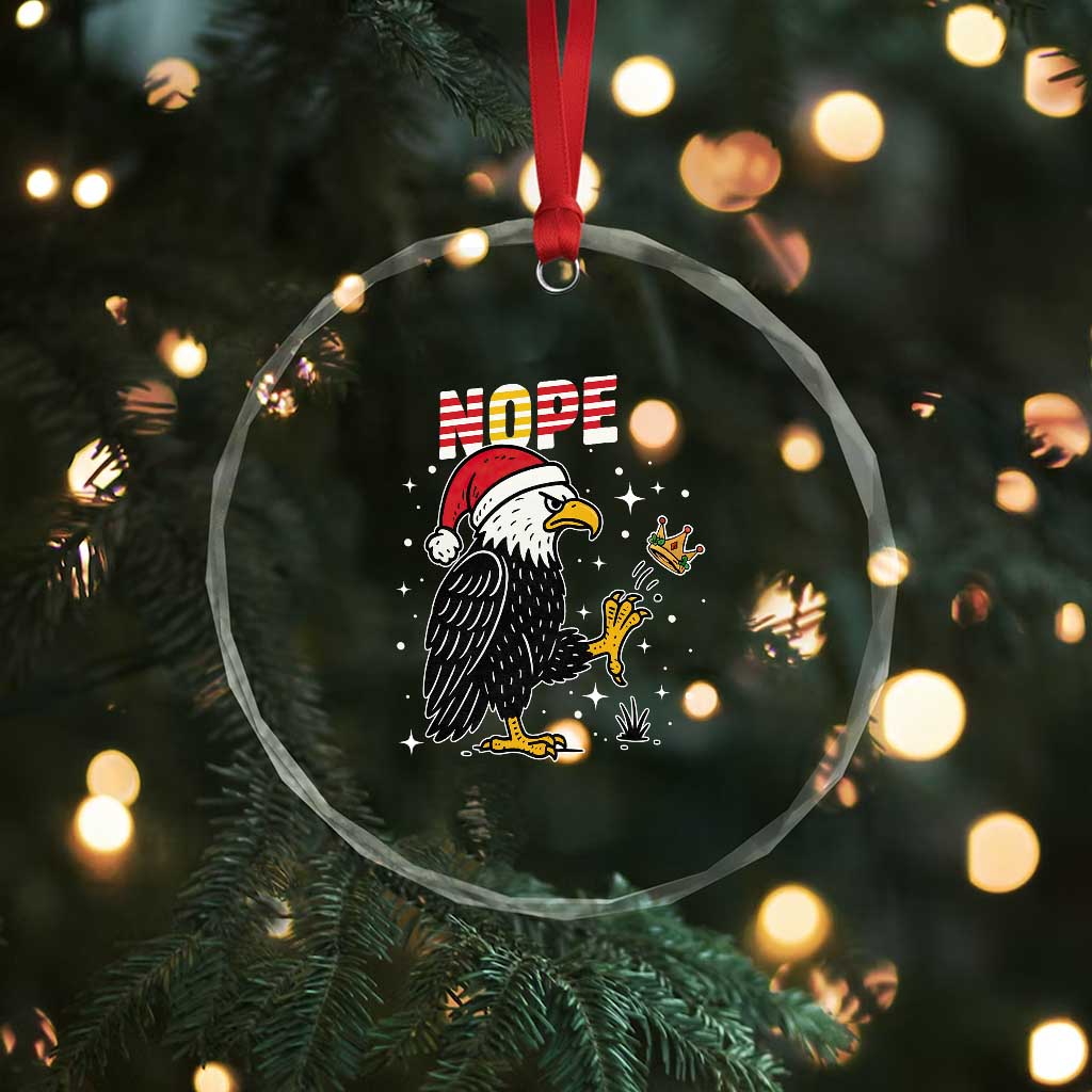 Funny Eagle No Kings In America Christmas 2025 Crystal Glass Ornament TS12 Print Your Wear