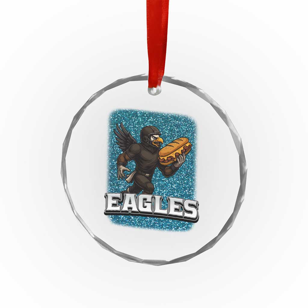 Funny Eagle With Cheesesteak Crystal Glass Ornament Football Glitter Print TS12 Print Your Wear