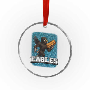Funny Eagle With Cheesesteak Crystal Glass Ornament Football Glitter Print TS12 Print Your Wear