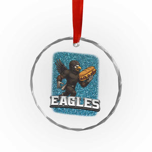 Funny Eagle With Cheesesteak Crystal Glass Ornament Football Glitter Print TS12 Print Your Wear