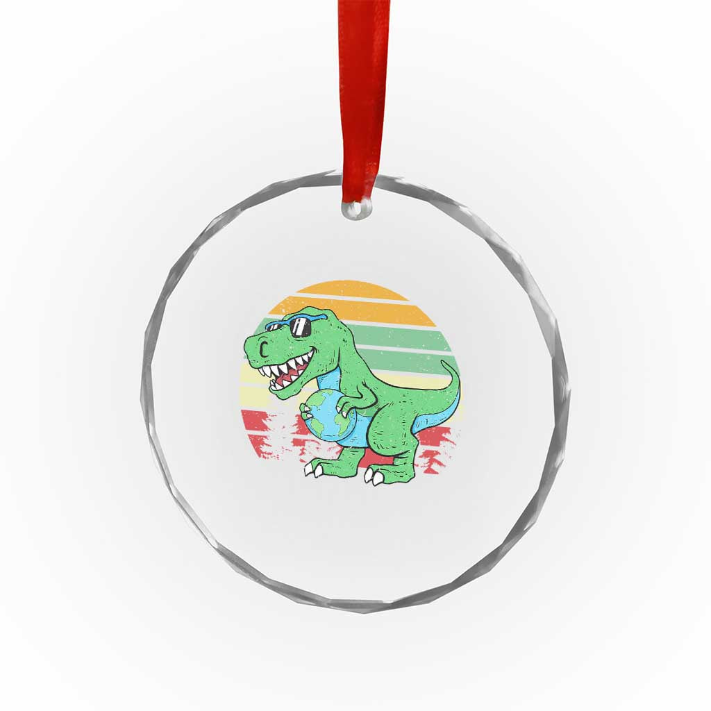 Funny Earth Day Dinosaur Lover Crystal Glass Ornament Save The Planet TS12 Print Your Wear