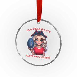 Funny East Coast Football Girl Fan Crystal Glass Ornament NE Girls Never Miss Kickoff TS12 Print Your Wear