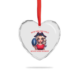 Funny East Coast Football Girl Fan Heart Crystal Glass Ornament NE Girls Never Miss Kickoff TS12 Print Your Wear