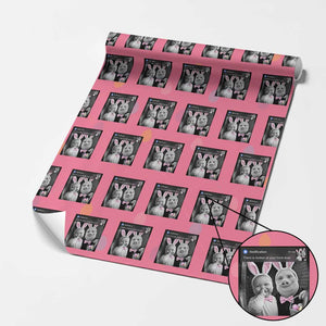 Funny Easter AI Baby with John Pork Meme Wrapping Paper Roll There Is Motion at Your Front Door Notification Humor TS02 Pink Print Your Wear