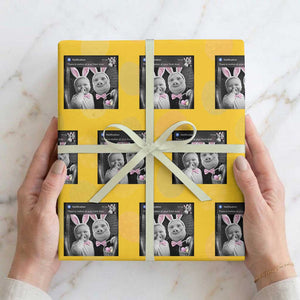 Funny Easter AI Baby with John Pork Meme Wrapping Paper Roll There Is Motion at Your Front Door Notification Humor TS02 Yellow Print Your Wear