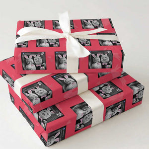 Funny Easter AI Baby with John Pork Meme Wrapping Paper Roll There Is Motion at Your Front Door Notification Humor TS02 Red Print Your Wear