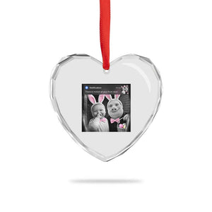 Funny Easter AI Baby with John Pork Meme Heart Crystal Glass Ornament There Is Motion at Your Front Door Notification Humor TS02 Print Your Wear