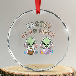 Funny Easter Alien Squad Bunny Ears Gift Crystal Glass Ornament TS12 Transparent Glass 3'' Circle Print Your Wear