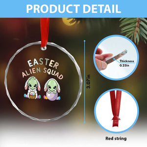 Funny Easter Alien Squad Bunny Ears Gift Crystal Glass Ornament TS12 Print Your Wear