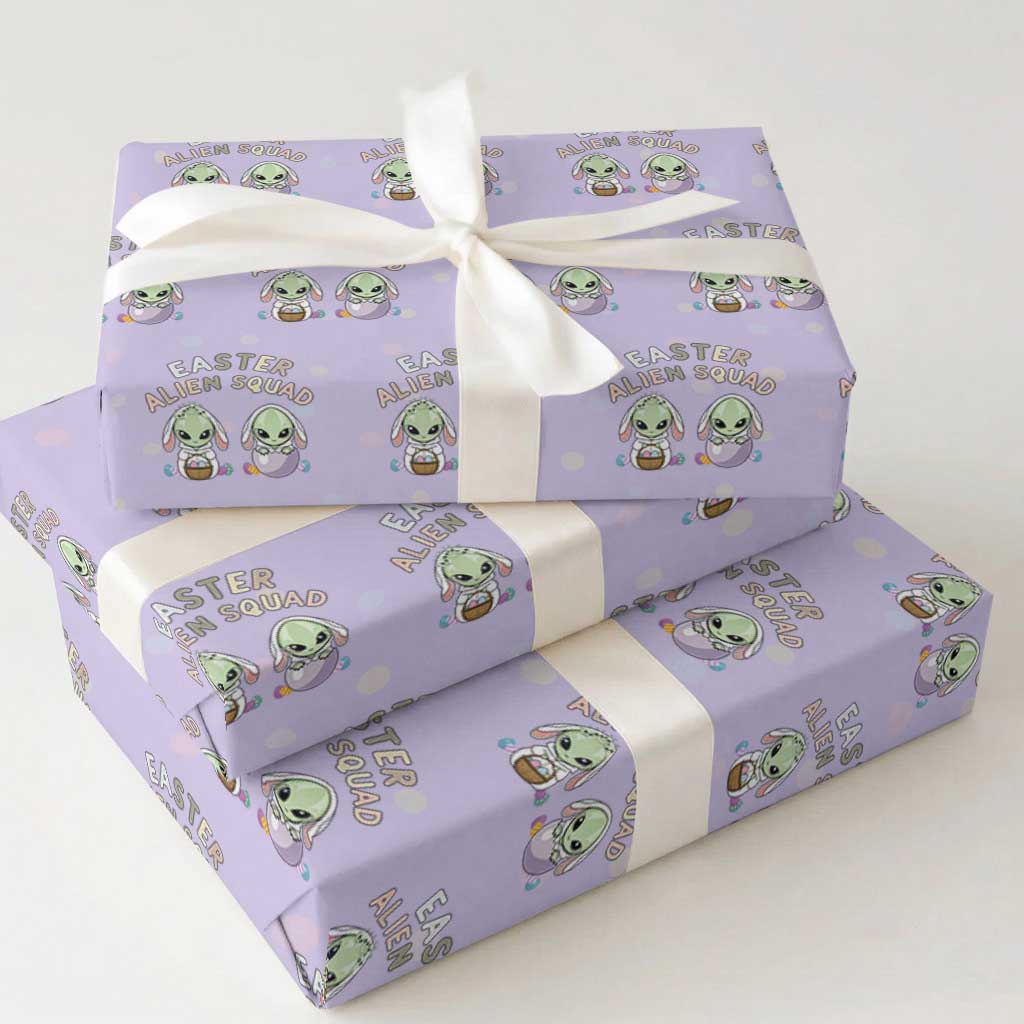 Funny Easter Alien Squad Bunny Ears Gift Wrapping Paper Roll TS12 Violet Print Your Wear