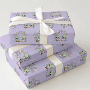 Funny Easter Alien Squad Bunny Ears Gift Wrapping Paper Roll TS12 Violet Print Your Wear