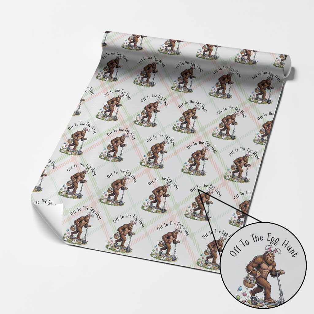 Funny Easter Bigfoot Wrapping Paper Roll Off To The Egg Hunt TS12 Christmas Plaid Print Your Wear