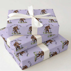 Funny Easter Bigfoot Wrapping Paper Roll Off To The Egg Hunt TS12 Violet Print Your Wear