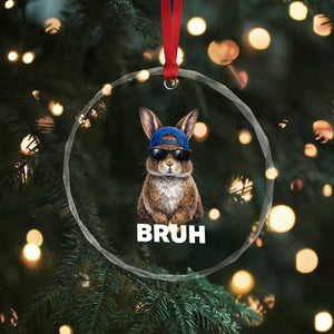 Funny Easter Bruh Bunny Sunglasses Meme Crystal Glass Ornament TS11 Print Your Wear
