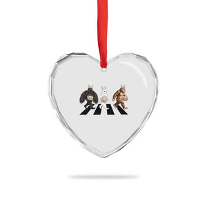 Funny Easter Bunny Bigfoot Mothman Heart Crystal Glass Ornament Cryptid Lover Gift TS12 Print Your Wear