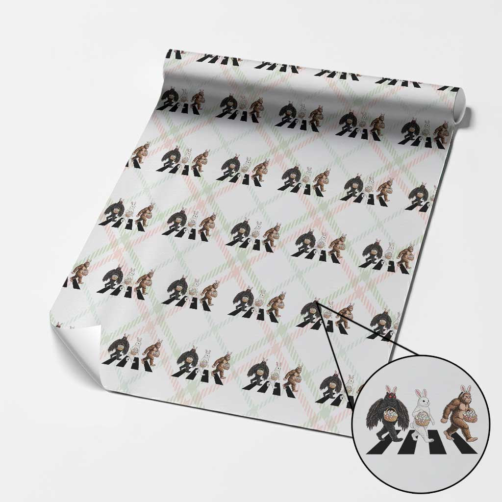 Funny Easter Bunny Bigfoot Mothman Wrapping Paper Roll Cryptid Lover Gift TS12 Christmas Plaid Print Your Wear