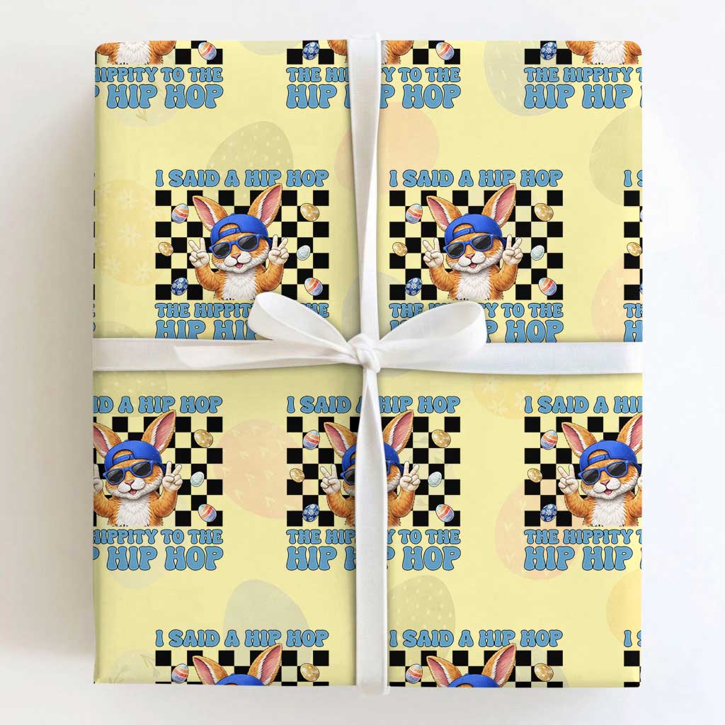 Funny Easter Bunny Wrapping Paper Roll I Said A Hip Hop The Hippity To The Hip Hip Hop TS14 Light Yellow Print Your Wear