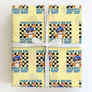 Funny Easter Bunny Wrapping Paper Roll I Said A Hip Hop The Hippity To The Hip Hip Hop TS14 Light Yellow Print Your Wear