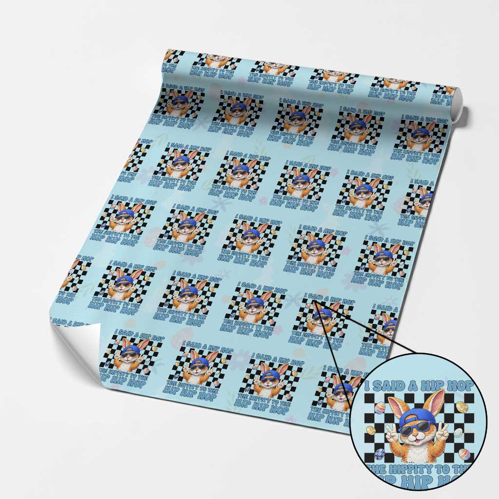 Funny Easter Bunny Wrapping Paper Roll I Said A Hip Hop The Hippity To The Hip Hip Hop TS14 Light Blue Print Your Wear