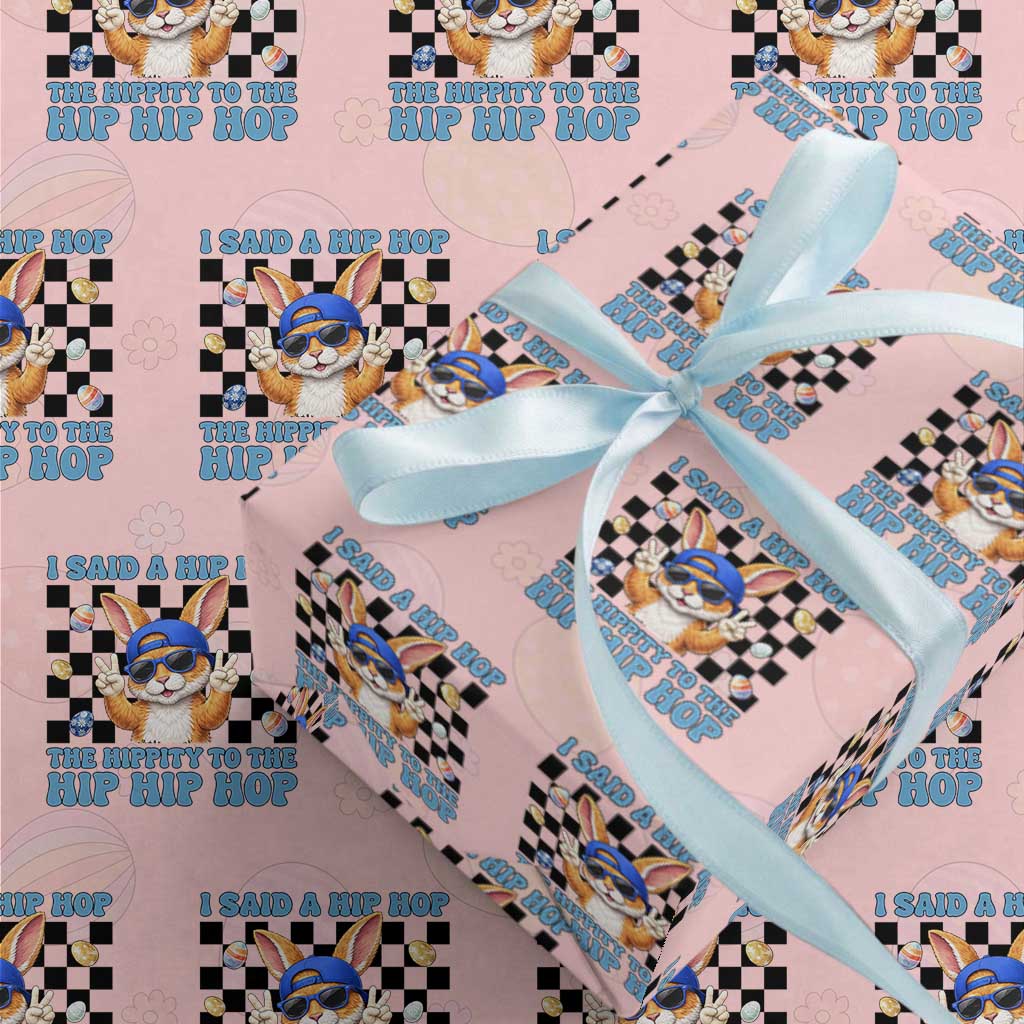 Funny Easter Bunny Wrapping Paper Roll I Said A Hip Hop The Hippity To The Hip Hip Hop TS14 Light Pink Print Your Wear