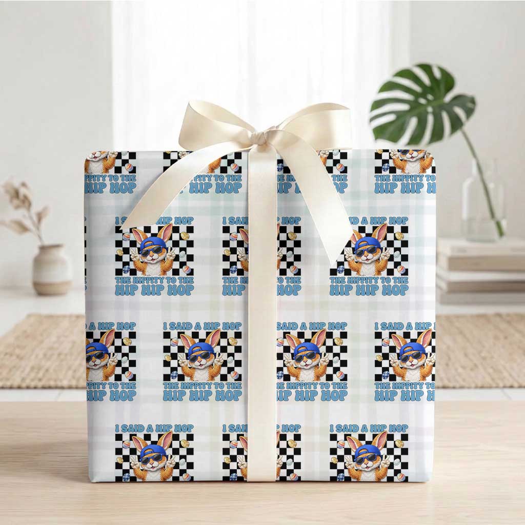 Funny Easter Bunny Wrapping Paper Roll I Said A Hip Hop The Hippity To The Hip Hip Hop TS14 White Plaid Print Your Wear