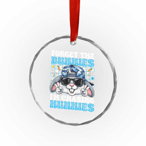 Funny Easter Bunny Forget the Bunnies I’m Chasing Hunnies Crystal Glass Ornament Cool Rabbit with Sunglasses & Hat Humor TS02 Print Your Wear